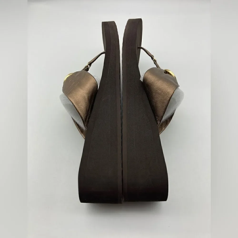 Yellow Box Duncan Leather Bronze Sandals Size 9 - Picture 4 of 7